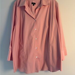 Talbots Pink Button Down Shirt Wrinkle Resistant size 22W
